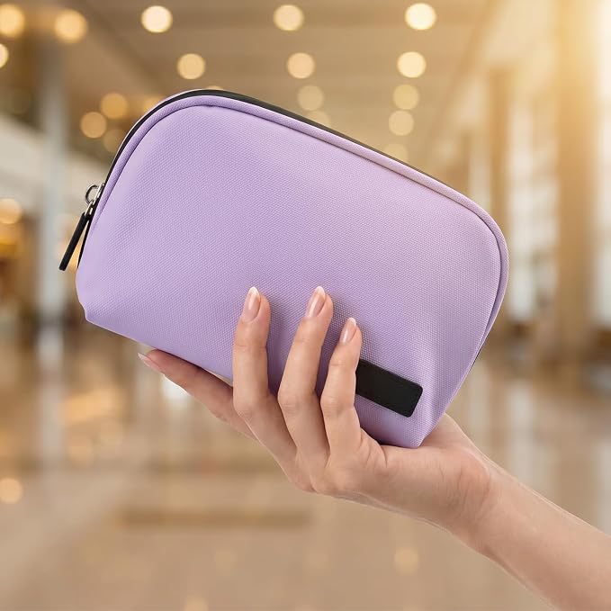 CAAORDKSO Electronics Organizer Travel Case, Waterproof Cable Organizer Bag, Tech Pouch Accessories Carry Case, Travel Essentials for Cord, Cable, Charger, Phone, Power Bank, SD Card, Earphone, Purple