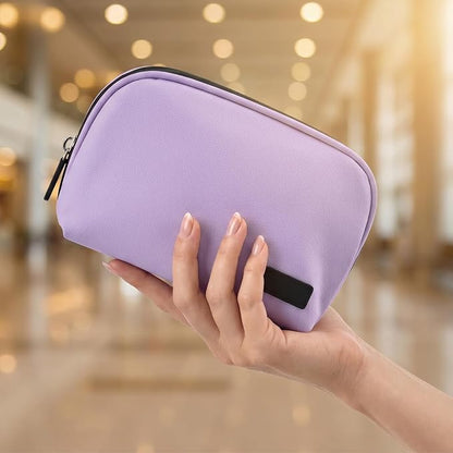 CAAORDKSO Electronics Organizer Travel Case, Waterproof Cable Organizer Bag, Tech Pouch Accessories Carry Case, Travel Essentials for Cord, Cable, Charger, Phone, Power Bank, SD Card, Earphone, Purple