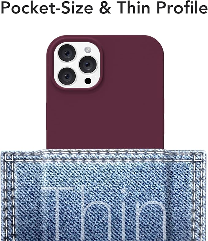 for iPhone 12 Pro Max Case Silicone Compatible with Magsafe Case, Ultra Slim Thin Magnetic Phone Cases Mag Safe, Cute Soft Rubber Gel Matte Wireless Charging Cover for Women, Burgundy Maroon