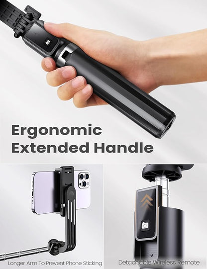 Selfie Stick Tripod with Remote, Extendable 360° Rotatable Selfie Stick, 41.7" Phone Tripod Stand for Cell Phone Filming Compatible with iPhone Samsung Android Smartphone Gopro