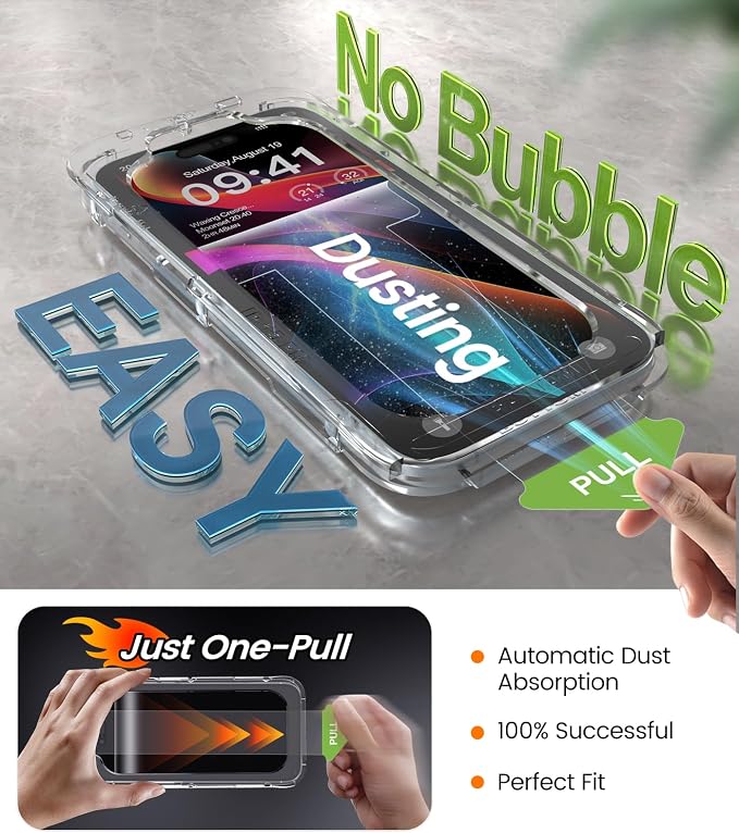 iGluz 4 Pack for iPhone 15 Pro Max Screen Protector with 2-Pack Camera Lens Protector[99.99%HD Clear][9H Tempered Glass][Bubble Free][Easy Installation][Smooth Touch][Anti-fingerprint],4+2 Protection