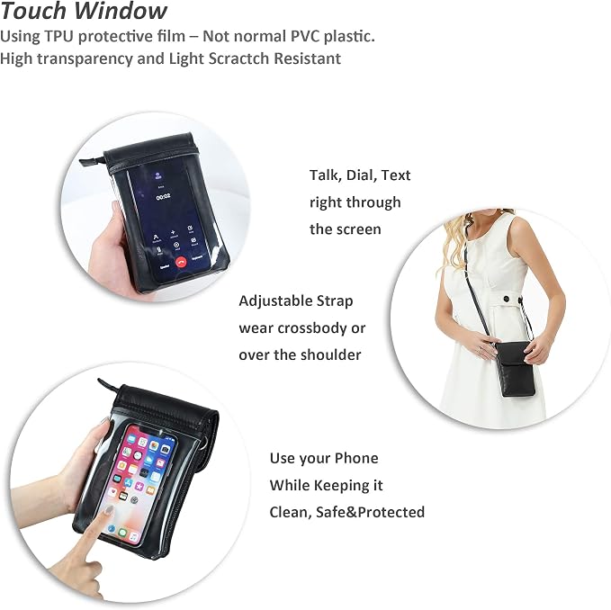 befen Genuine Leather Small Crossbody Bags for Women Cell Phone Bag Cross Body Purses,Silver Zipper