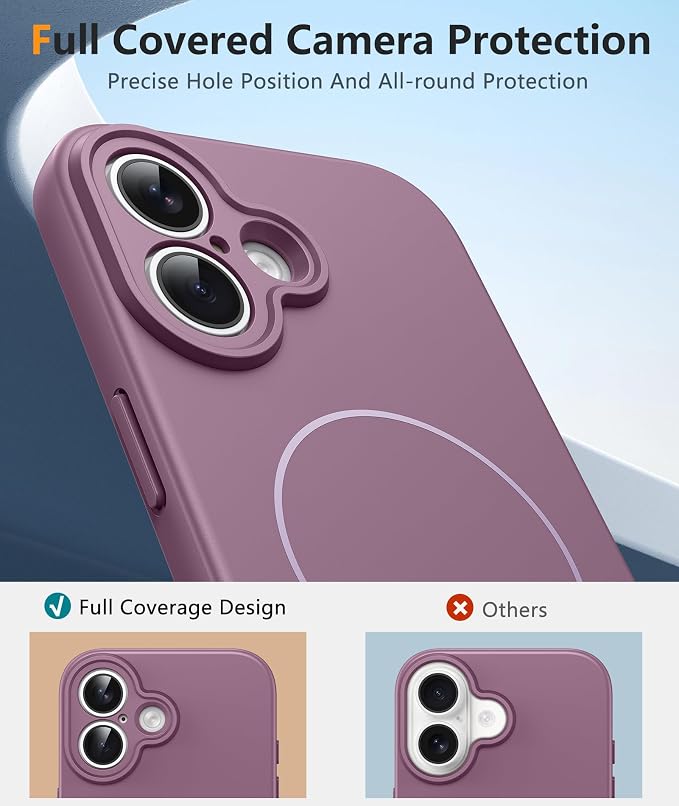 FNTCASE for iPhone 17 Case: [Compatible with Magsafe] Integrated Silicone Phone Cases with [Full Camera Protection] [Screen Protector] Military Grade Shockproof Protective Cover