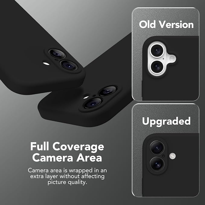 Magnetic for iPhone 16 Case, Compatible with MagSafe, [Screen Protector + Full Camera Protection], Silicone Shockproof Anti-Scratch Protective Phone Case for iPhone 16 6.1", Black