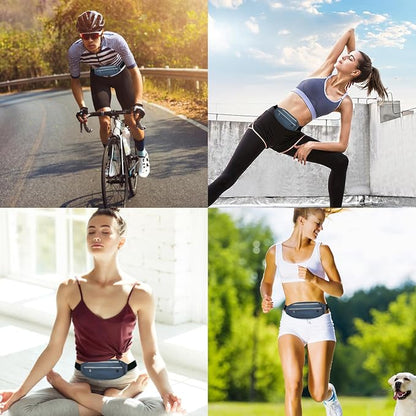 Running belt for Women &Men,Adjustable Exercise Waist Pack Reflective Running Belt for Sports Workout Cycling Hiking, Casual Hands-Free Wallets Phone Bag Fits All Phones(steelblue)