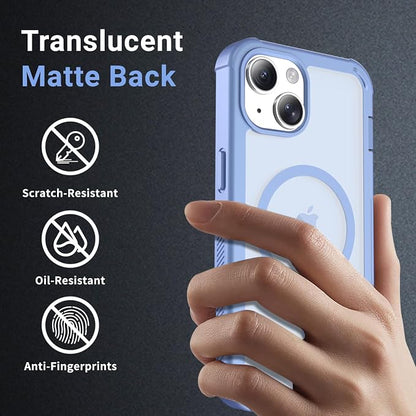 jaroco Magnetic for iPhone 13 Case, [Compatible with MagSafe][Military Grade Drop Protection][Heavy Duty Protection][Non-Slip][Shockproof] 2-Layer Durable Bumper Phone Case 6.1''-Blue Purple