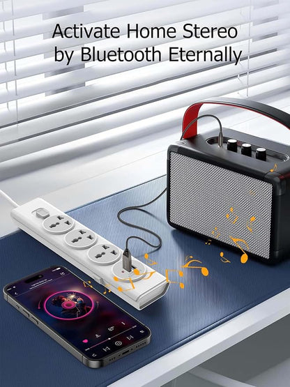 Bluetooth 5.4 Car Aux Adapter, Handsfree Calls, Wireless Music Streaming for Car Home Stereo Speakers Audio System