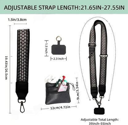 Crossbody Body Phone Holder for Women, New Phone Strap with Zippered Pouch, Adjustable Crossbody Strap