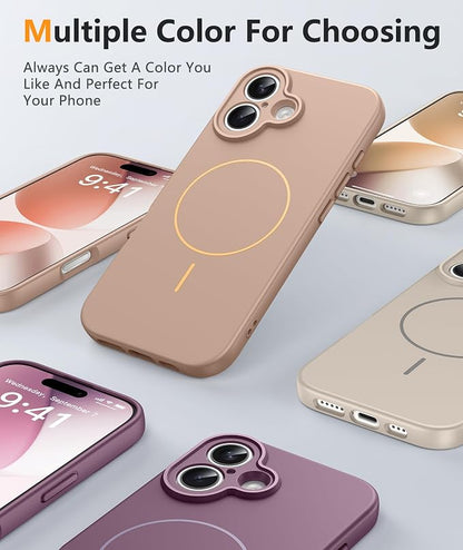 FNTCASE for iPhone 17 Case: [Compatible with Magsafe] Integrated Silicone Phone Cases with [Full Camera Protection] [Screen Protector] Military Grade Shockproof Protective Cover