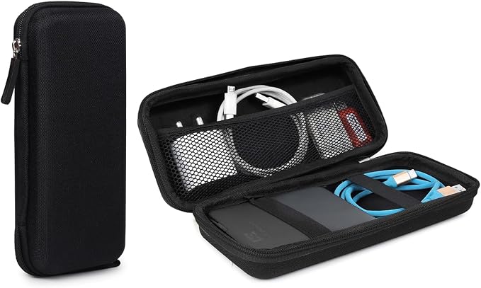 Portable Electronic Accessories Organizer - Travel-Friendly Pouch For Vlogging Camera, Usb Cables, Power Banks, Adapters, Hard Disks, And More (Black)