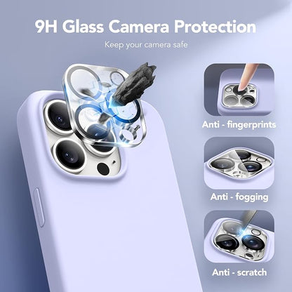 GONEZ Magnetic for iPhone 15 Pro Case, Compatible with MagSafe, [Screen Protector + Camera Lens Protector], Silicone Shockproof Anti-Scratch Protective Phone Case 6.1 inch, Lilac