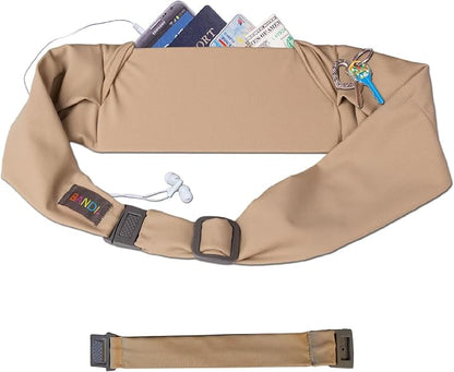 BANDI Plus Size Fanny Pack for Women - Travel-Ready Pocket Belt with Secure Hidden Money & Running Belt for Phone, Passport, Keys, & Medical Devices, Adjustable Fit, Comfortable (Taupe)