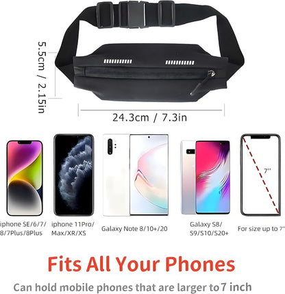 Running belts for women & Men,Slim running belt, Running belt for phone,phone pouch belt for walking,working,Travel Money Belt Running Gear Accessories Fits ALL Phones (Grey)