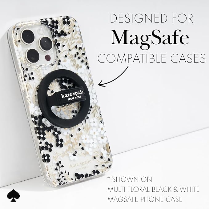 kate spade new york Magnetic Phone Loop Grip - Removable and Collapsible - Black