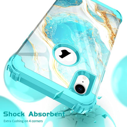 Hocase for iPhone XR Case, Heavy Duty Shockproof Protection Soft Silicone Rubber+Hard Plastic Bumper Hybrid Dual Layer Protective Case for iPhone XR (6.1-inch Display) 2018 - Teal