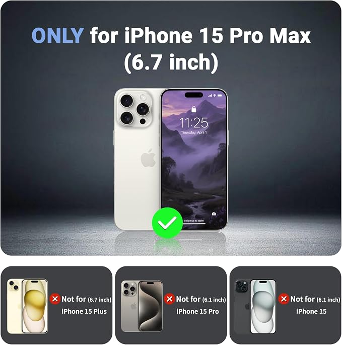 jaroco Magnetic for iPhone 15 Pro Max Case, [Compatible with MagSafe][Military Grade Drop Protection][Heavy Duty Protection][Non-Slip][Shockproof] 2-Layer Durable Bumper Phone Case 6.7''-Dark Purple