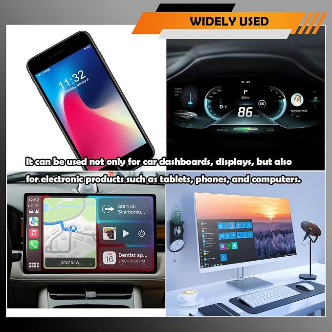 4.36"×4.36" Round Car Screen Cleaner,Double Sided Microfiber Screen Cleaning Pad for Car Display,Dashboard LCD Display,Universal Cell Phones,Touch Screen Cleaner for Car Accessories (Round)