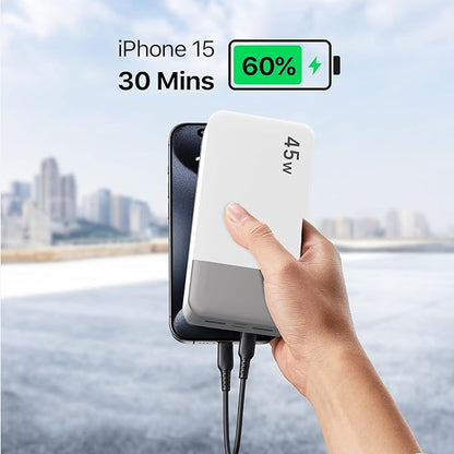 J2621 Power Bank Portable Charger 20000mAh 45W, PD3.0 QC 4.0 Fast Charging Battery Pack with LED Display,2 USB-C,2 USB-A for iPhone 15 16, MacBook