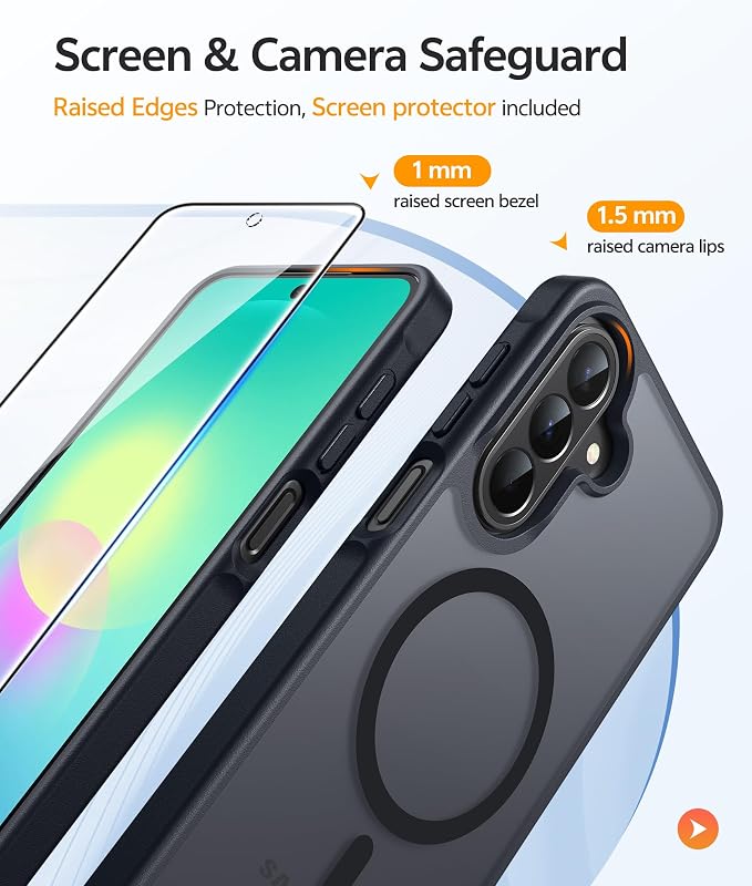 FNTCASE for Galaxy A27 5G Phone Case, Fit for Magsafe, Screen Protector | Translucent Matte, 14FT Military Grade Drop Protection, Slim Shockproof Protective, for Samsung A 27 4G Cover, Black
