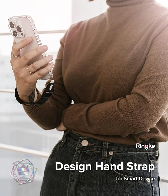 Ringke Hand Strap [Phone Wrist Strap] Designed for Camera Strap and Phone Strap, Adjustable Sturdy Universal Lanyard Compatible with Camera and Phone Case - Camo Black