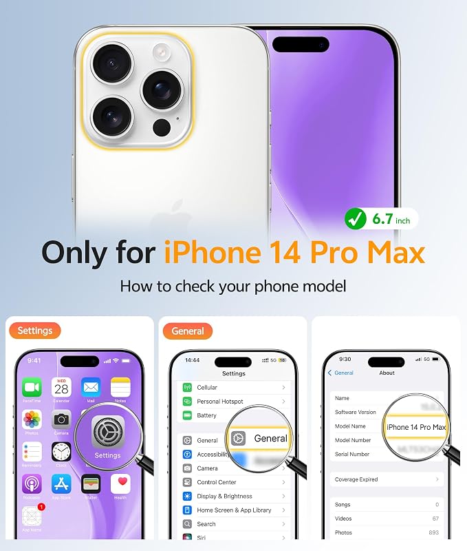 FNTCASE for iPhone 14 Pro Max Case, Fit for Magsafe, Glass Screen Protector | Anti Yellowing, Magnetic Phone Cases, 14FT Military Grade Drop Protection, Slim Shockproof Protective Cover, Clear