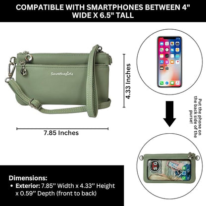 Save the Girls Cell Phone Purse - Touch Screen Women’s Crossbody Bag - Clutch Purses for Women (Bella) | Touch Screen, for Women