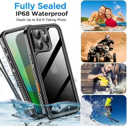 AICase for iPhone 16 Pro Case Waterproof, Clear Water Proof Built-in Screen Protector Shockproof Dustproof Snowproof Full Body Rugged Underwater Phone Case with Lanyard