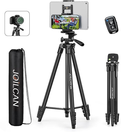 JOILCAN 67" Tripods Camera Tripod, Phone Tablet Tripod for Video Recording Vlog Photo with Remote Carry Bag, Aluminum Lightweight Travel Tripods