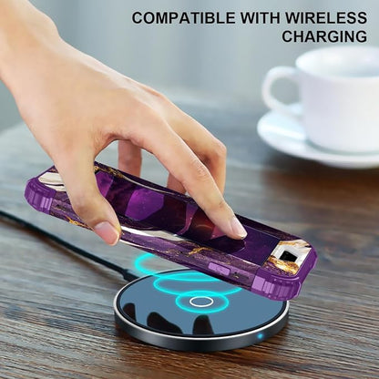 Hocase for iPhone SE 2022/2020 Case, Heavy Duty Shockproof Protection Hard Plastic+Silicone Rubber Hybrid Protective Case for iPhone SE 3rd/2nd Generation (4.7") - Midnight Purple