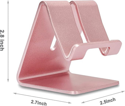 Cell Phone Stand, ZTON Aluminum Metal Tablet Stand, Mobile Phone Holder for iPhone iPad Samsung for Desk Table Bedroom Kitchen (Rose Gold)