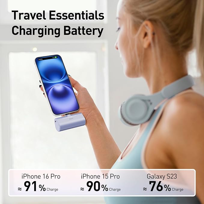 iWALK Portable Charger for iPhone 17/16/15 USB-C Small Power Bank 20W 4,500mAh Fast Charging Battery Pack Compatible with iPhone 15/16/17 Plus/17 Pro/17 Pro Max, Samsung Galaxy S25/S24/S23 Android