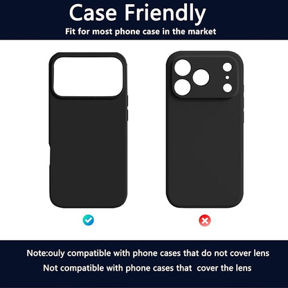 2 Pack Camera Lens Protector for iPhone 17 Pro,Metal AR Tempered Glass Rear Camera Screen Cover,Anti-Scratch,Strong Adsorption,Case Friendly, Easy to Install-Inky blue