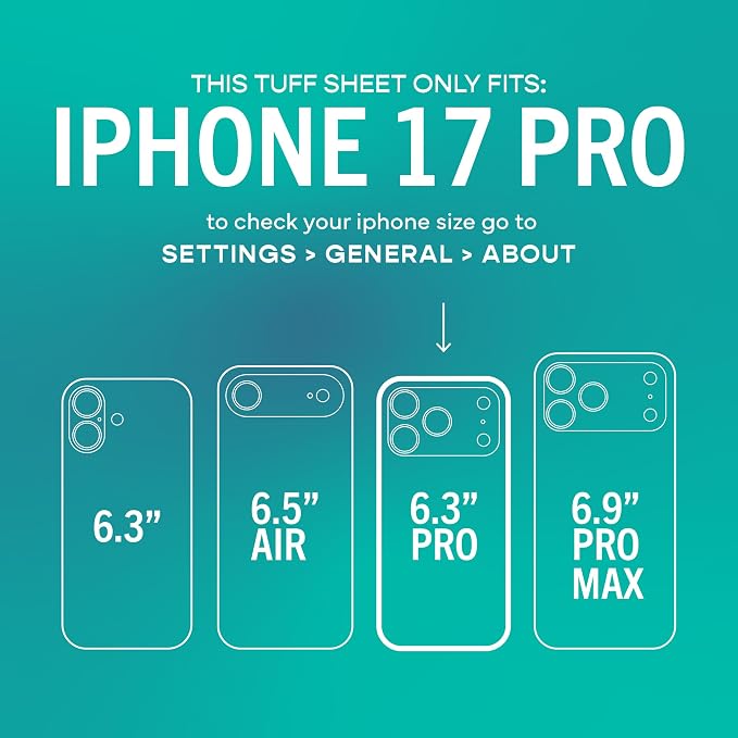 Smartish® iPhone 17 Pro Privacy Screen Protector - Tuff Sheet - 2-Pack Tempered Glass Screen Protectors - [Scratch Resistant] 9H Anti Spy with Easy Install Frame - for Apple iPhone 17 Pro