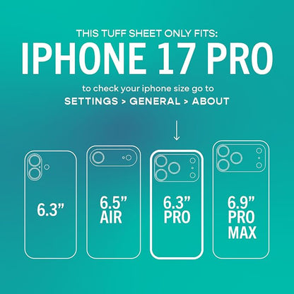 Smartish® iPhone 17 Pro Screen Protector - 2-Pack Tempered Glass Screen Protectors - Tuff Sheet - 9H Easy Install Frame [Scratch Resistant] Case-Friendly- Dynamic Island for Apple iPhone 17 Pro