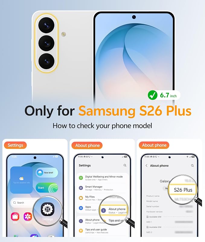 FNTCASE for Samsung Galaxy S26+ Plus Case: [Fit for Magsafe] [Full Camera Protection + Screen Protector] Translucent Matte Military Grade - Shockproof Protective Phone Cover for S26 Plus - Light Blue