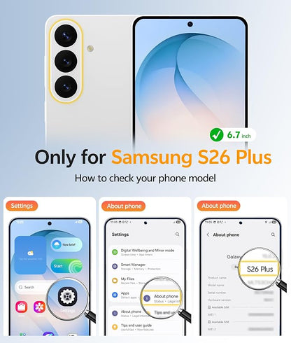 FNTCASE for Samsung Galaxy S26+ Plus Case: [Fit for Magsafe] [Full Camera Protection + Screen Protector] Translucent Matte Military Grade - Shockproof Protective Phone Cover for S26 Plus - Light Blue
