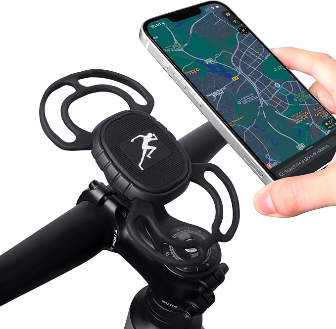 WALLFID Bike Phone Mount for Stem Mounting 4.7"-7.2" Cell Phones, Aluminum Alloy Strong Ultra Light Phone Mount for Bicycle, Designed for Road Bicycle Accessories - Cycling Gift
