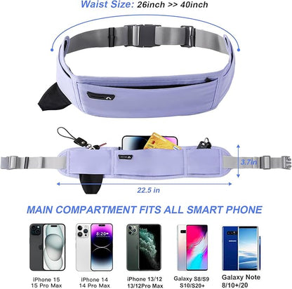 Running Hydration Belt with Water Bottle Holder, Phone Storage (Blue)
