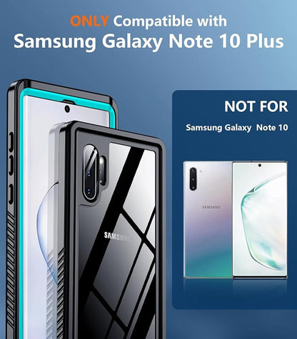 Temdan for Samsung Galaxy Note 10 Plus Case Waterproof, [Military-Grade Drop Protection] [IP68 Underwater] Full Body Heavy Duty Rugged Shock-Proof Case for Note 10 Plus 6.8''-Teal