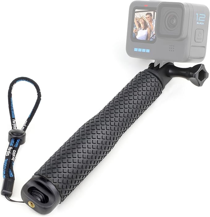 SOONSUN 23'' Short Extension Selfie Stick Compact Hand Grip Waterproof Monopod Pole for GoPro Hero 13 12 11 10 9 8 7 6 5 4, Fusion, Session, Insta360 X2 X3, GO3, AKASO, DJI Osmo Action Camera