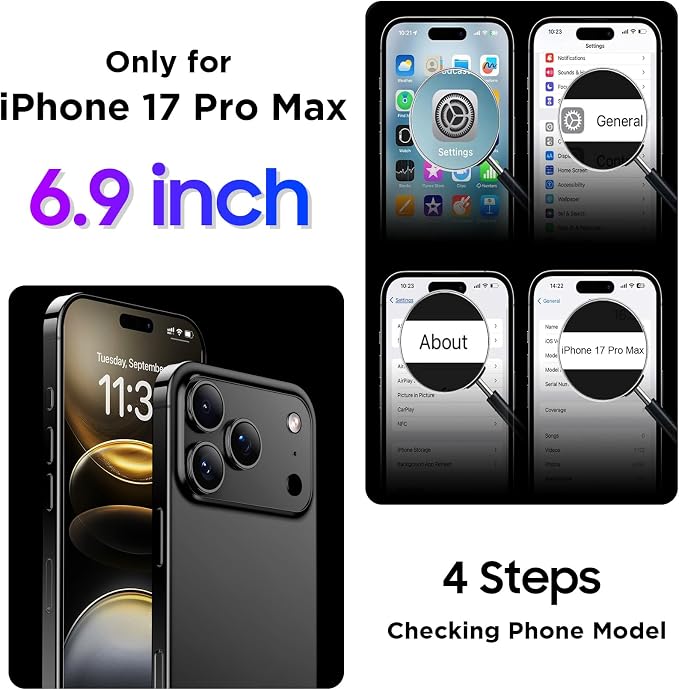Temdan Compatible with iPhone 17 Pro Max Case,Waterproof Built-in Screen & Camera Protector IP68 Underwater Full Body 17FT Military Dropproof Shockproof Phone Case 6.9"-Blue/Clear