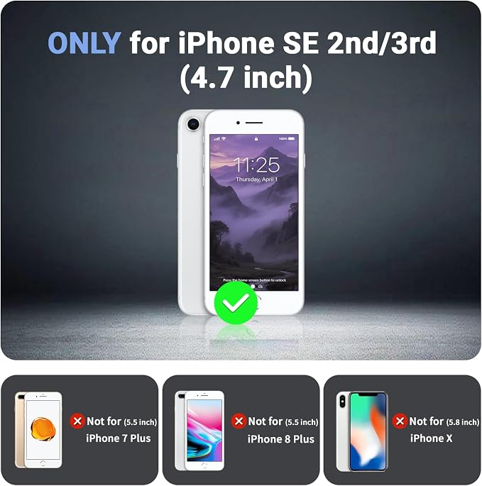 jaroco Magnetic for iPhone SE Case 3rd/2rd,iPhone 8/7 Case, [Compatible with MagSafe][Military Grade Drop Protection][Heavy Duty Protection][Non-Slip] 2-Layer Bumper Phone Case 4.7''-Dark Purple
