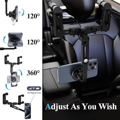 for Magsafe Car Mount, Rear View Mirror Phone Holder, Rotatable and Retractable Phone Holder for Car Compatible with iPhone 17/16/15/14/13/12 Series and Phones with Magsafe Case or Metal Ring