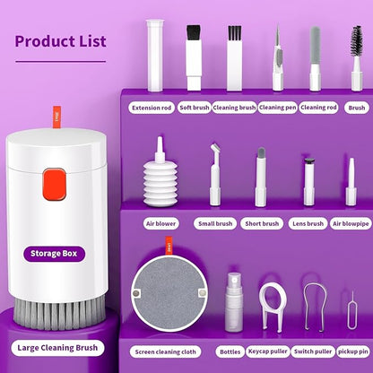 20-in-1 Cleaning Kit for Airpod Earbud Laptop Keyboard, Electronic Penlar Cleaning Kit Compatible with Computer PC Cell Phone, Charging Port