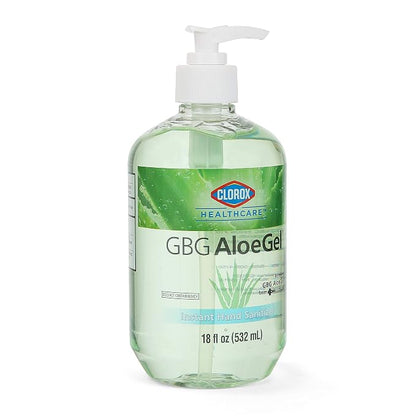 Clorox Healthcare GBG AloeGel Large Hand Sanitizer Gel with Pump - Bleach Free Hand Sanitizers - Sanitizing Solution for School Supplies & Office Use, 18 Fl Oz