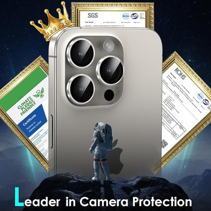 YWXTW Camera Lens Protector for iPhone 15 Pro/iPhone 15 Pro Max, [1 Step Installation Tray] HD Clear Individual Camera Cover Tempered Glass Screen Protector Accessories, Case Friendly(Clear)