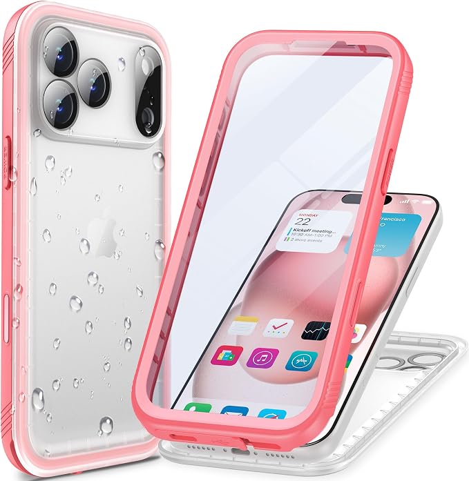 Cozycase TOP Waterproof Case for iPhone 17 Pro Max - Military Heavy Duty 360 Shockproof Full Body with Screen Camera Protector Double IP68 Water Dust Drop Proof Hard Rugged 17PM Front Back Slim Cover