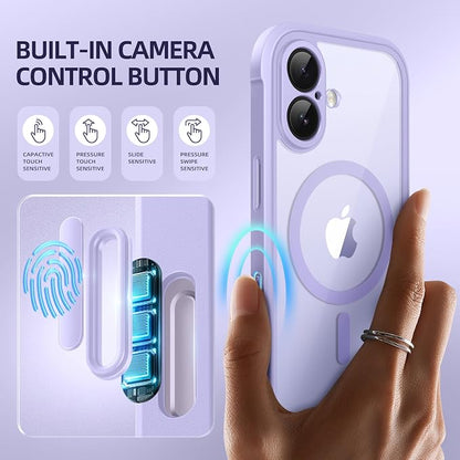 BERFY for iPhone 17 Case, Compatible with MagSafe, Built-in Privacy Screen Protector, Camera Protection, Shockproof Full Body Phone Case 6.3", Clear Purple