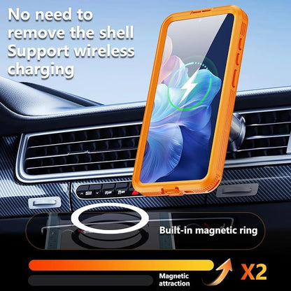 Omio for Galaxy S26+ Plus Waterproof Case Compatible with MagSafe Magnetic Waterproof Full Body IP68 Underwater Case Built-in Screen Protector Military Grade Shockproof Case for Men Women Orange