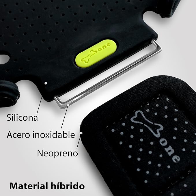 BONE Run Tie, Running Armband Phone Holder, Skin-Friendly & Washable Silicone Sport Armband, Universal Workout Phone Carrier Compatible with 4"-6.7" Smartphones (Luminous - Size L/Arm Size 9.8-15.7")